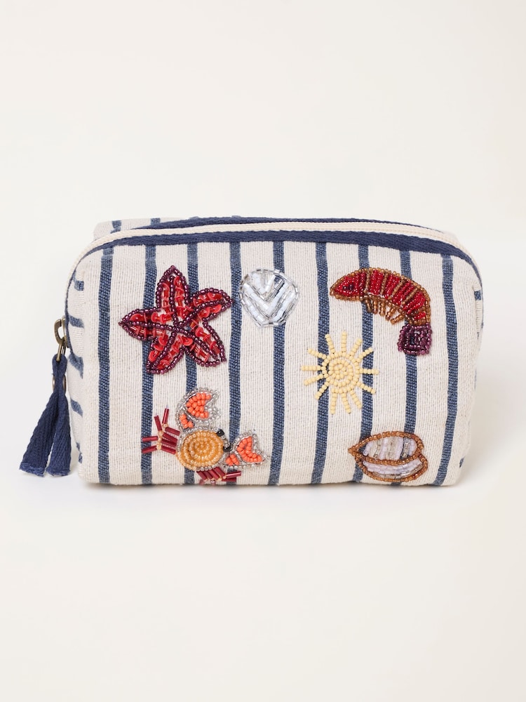 FatFace Stripe Sea Beaded Pouch - Imagen 1 de 3