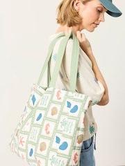 FatFace Green Fish Reversible Tote Bag - Image 2 of 5