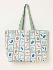 FatFace Green Fish Reversible Tote Bag - Image 4 of 5