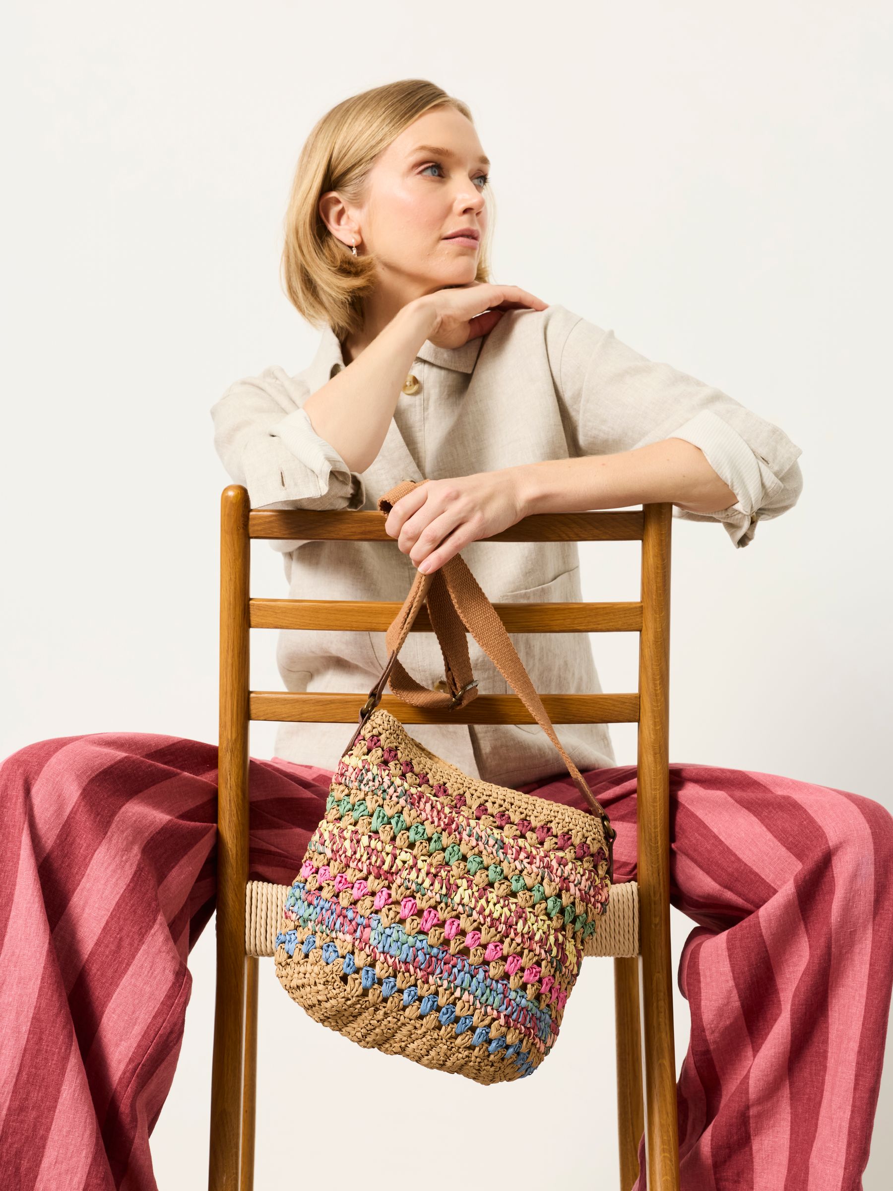 Fat Face - Crossbody Bag - Raffia - Natural
