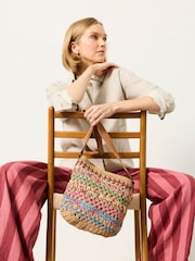 FatFace Raffia Woven Crossbody Bag - Image 1 of 3