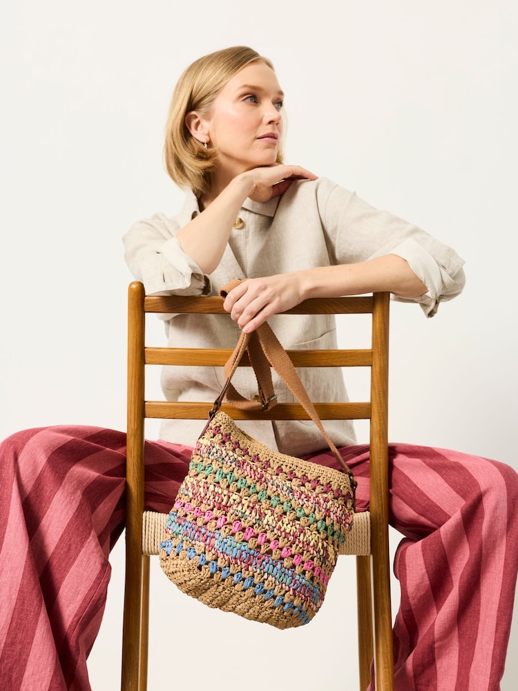 FatFace Raffia Woven Crossbody Bag - Image 1 of 3