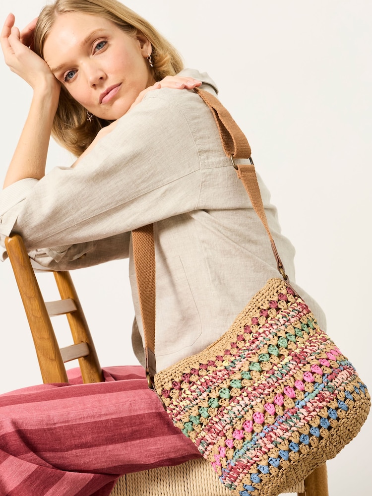 FatFace Raffia Woven Crossbody Bag - Image 2 of 3