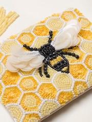 FatFace Yellow Bee Beaded Sequin Pouch - Image 2 of 2