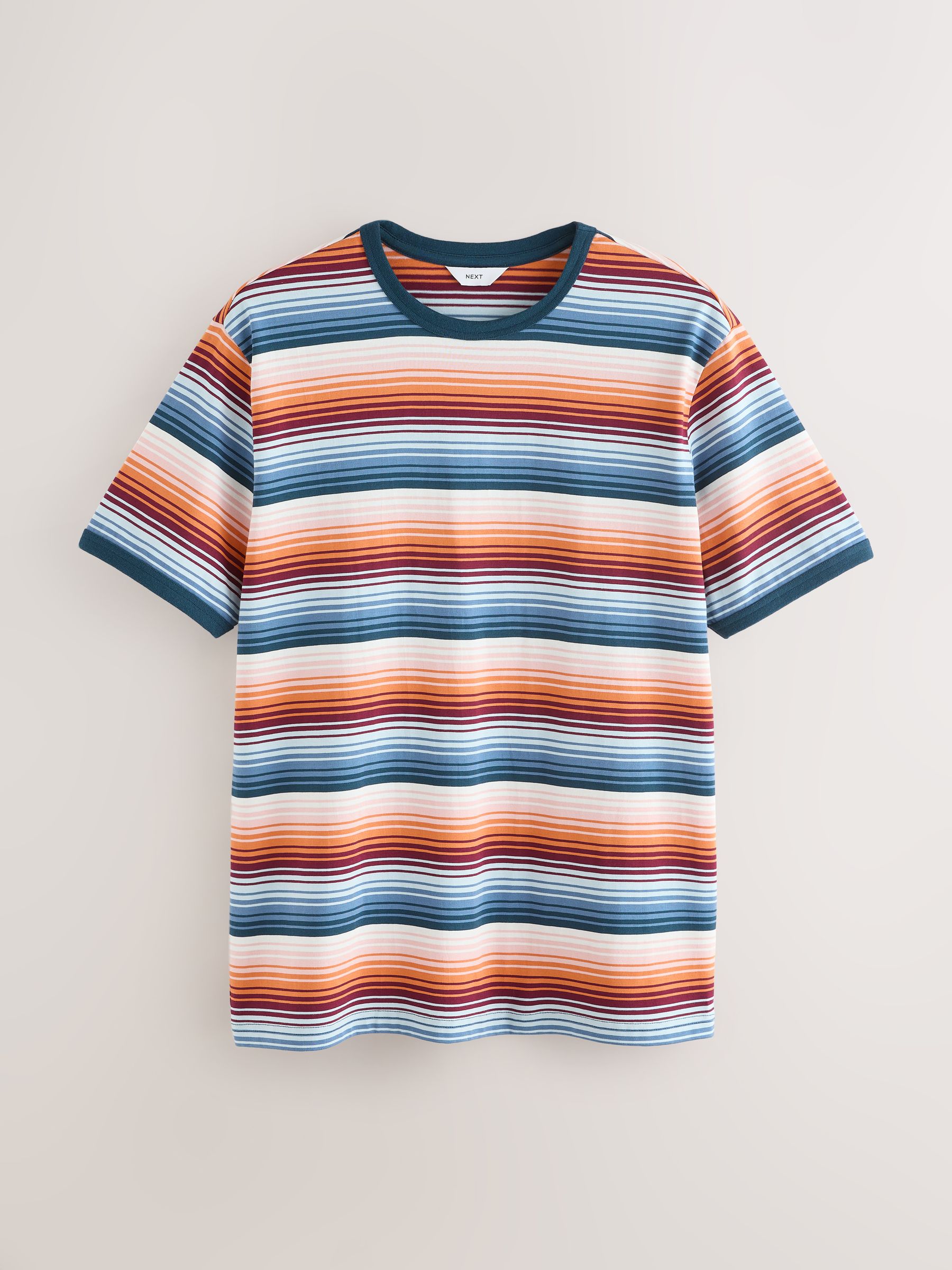 Buy Orange / Blue Horizontal Stripe Ringer T-Shirt from Next Italy