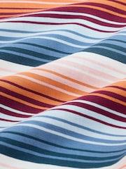 Orange / Blue Horizontal Stripe Ringer T-Shirt - Image 6 of 7