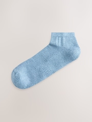 White/Blue/Grey 5 Pack Cushioned Trainers Socks - Image 2 of 8
