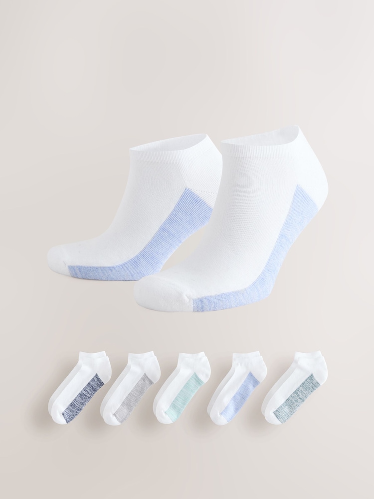 White Twisted Footbed - 5er-Pack - Gepolsterte Sneakersocken - Bild 1 von 8