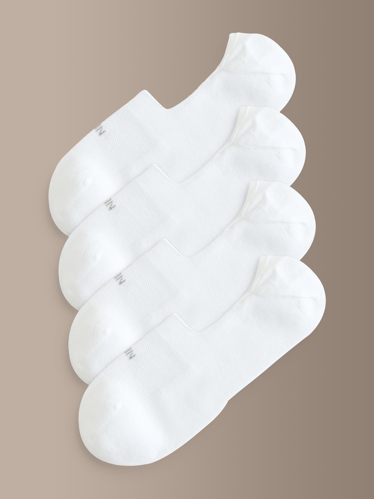White Signature Modal Invisible Socks 4 Pack - Image 1 of 7