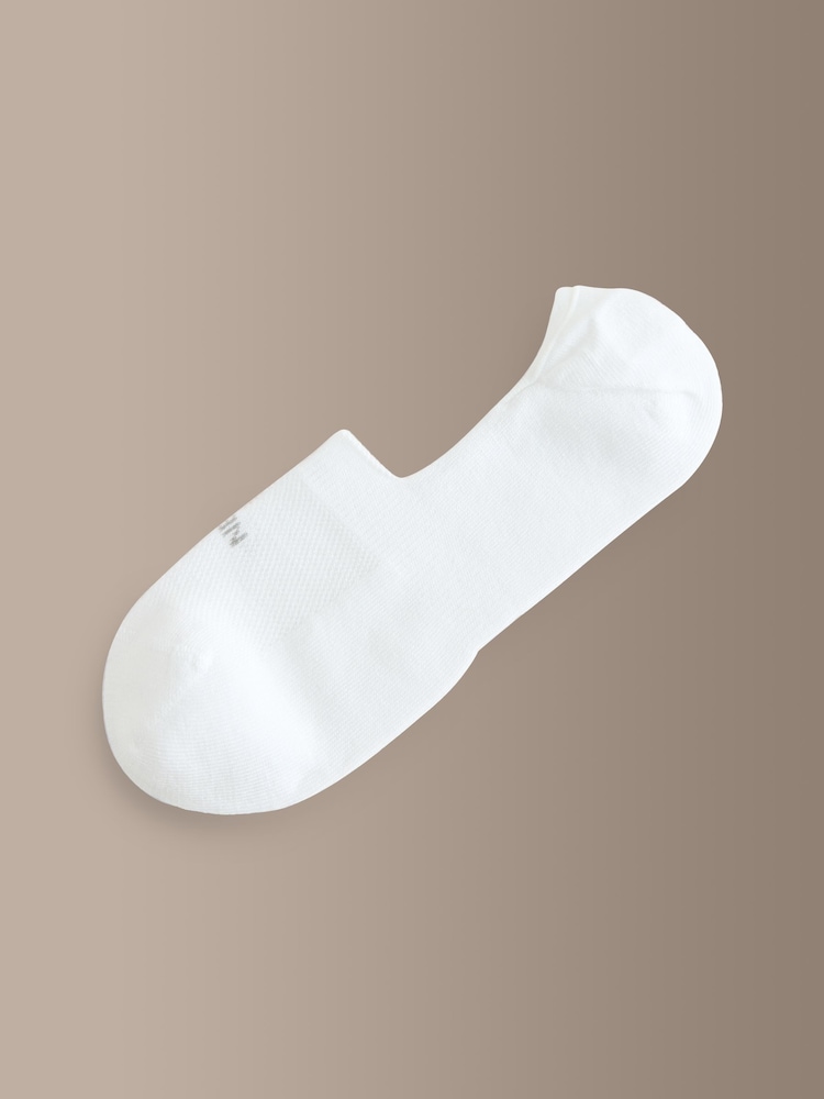 Blanc - Lot de 4 paires de chaussettes invisibles en modal Signature - Image 4 de 4