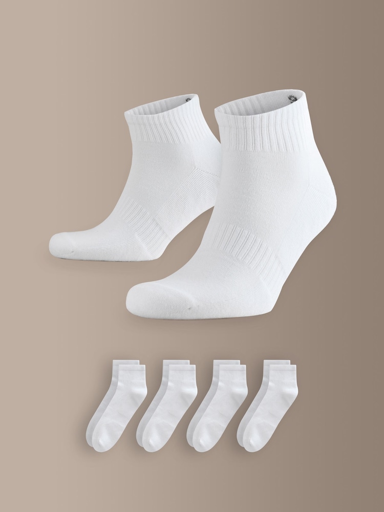 White Signature Modal Mid Trainer Socks 4 Pack - Image 1 of 6