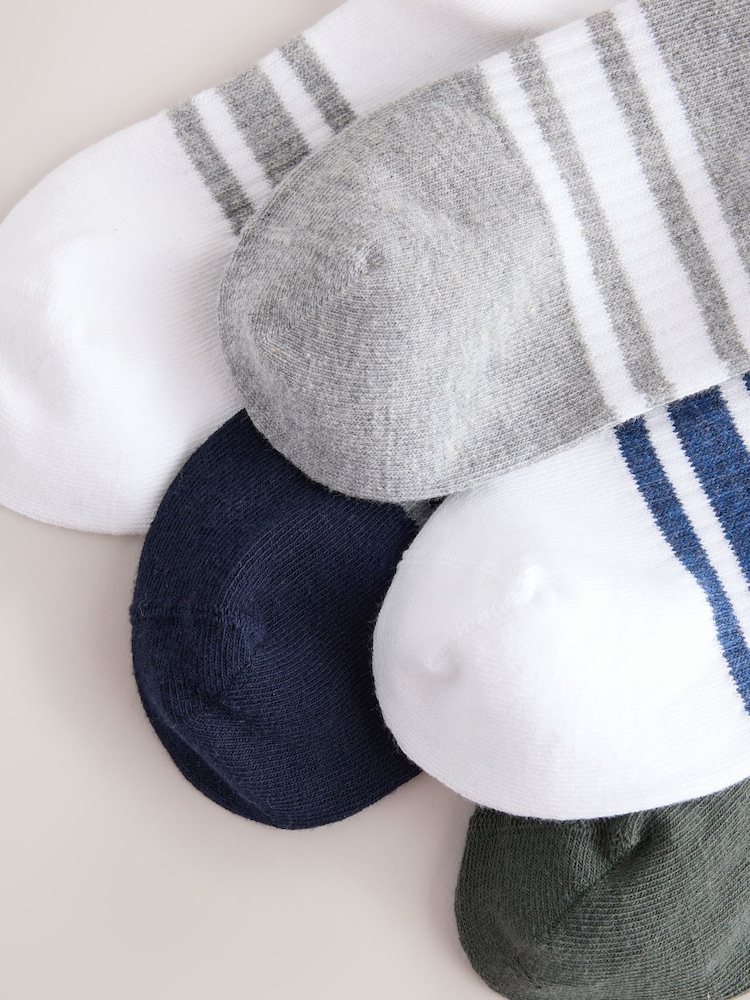 Grey/Navy Pattern Trainers Socks 5 Pack - Image 10 of 10