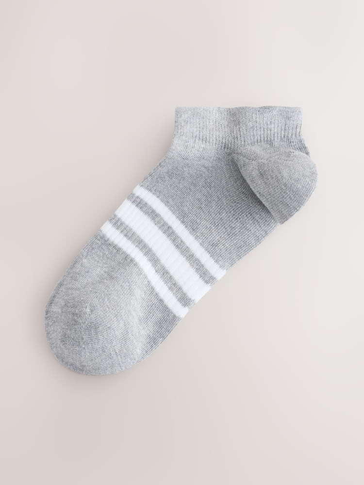Grey/Navy Pattern Trainers Socks 5 Pack - Image 2 of 10