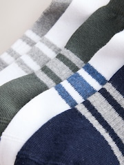 Grey/Navy Pattern Trainers Socks 5 Pack - Image 9 of 10