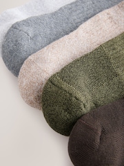 Neutral/ Black/ Grey 5 Pack Cushioned Trainers Socks - Image 7 of 8