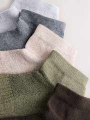 Neutral/ Black/ Grey 5 Pack Cushioned Trainers Socks - Image 8 of 8