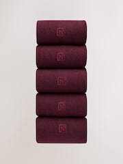 Burgundy Red Embroidered Lasting Fresh  N Logo Heel Socks - Image 1 of 5