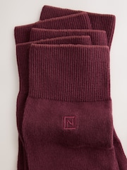 Burgundy Red Embroidered Lasting Fresh  N Logo Heel Socks - Image 2 of 5