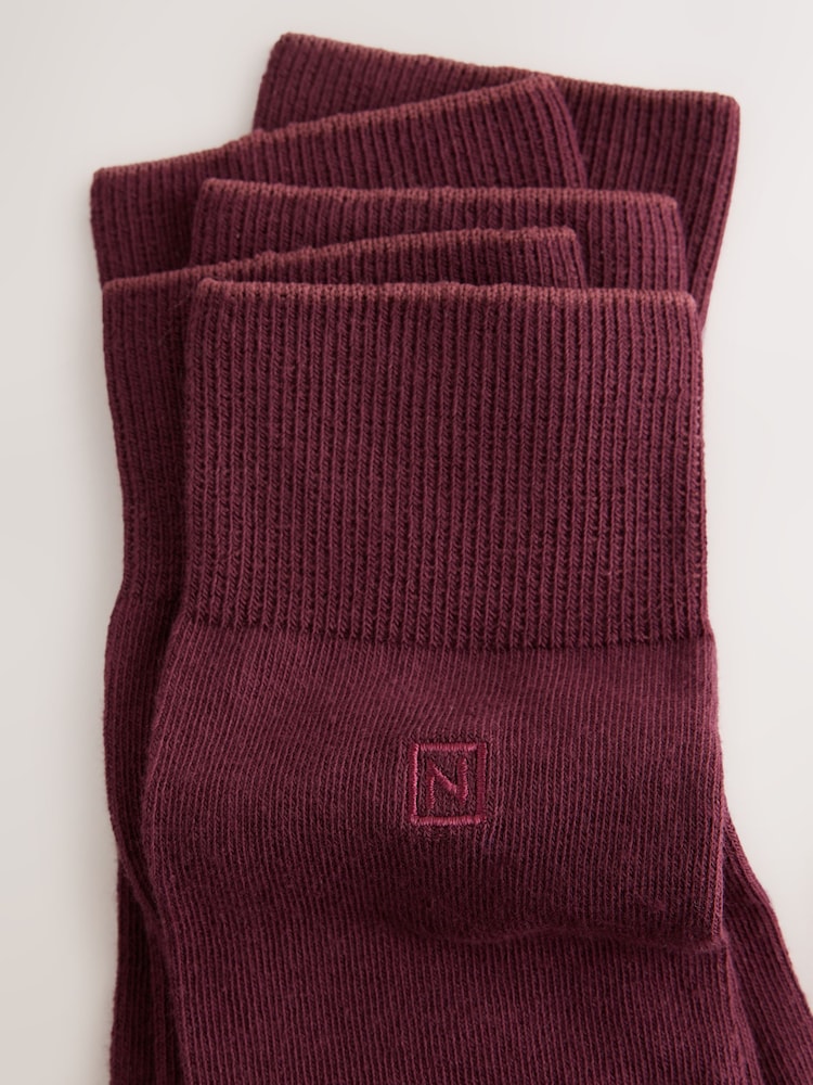 Burgundy Red Embroidered Lasting Fresh  N Logo Heel Socks - Image 2 of 5