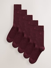 Burgundy Red Embroidered Lasting Fresh  N Logo Heel Socks - Image 4 of 5