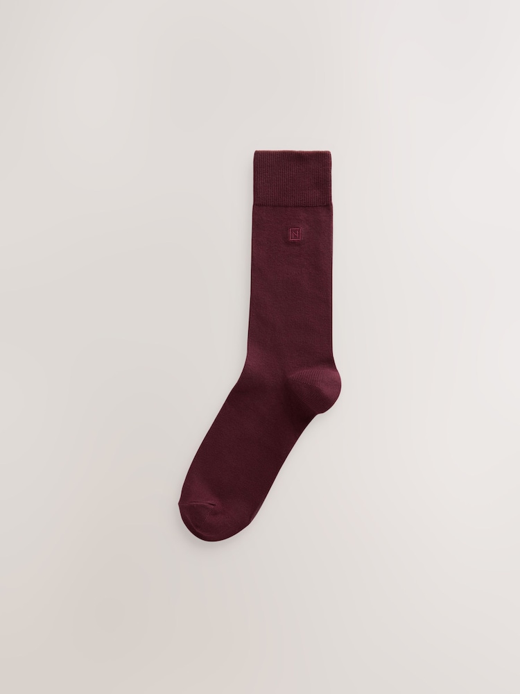 Burgundy Red Embroidered Lasting Fresh  N Logo Heel Socks - Image 5 of 5