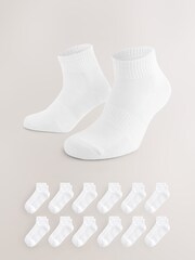 White Cushioned Sports Trainer Socks 10 Pack - Image 1 of 1
