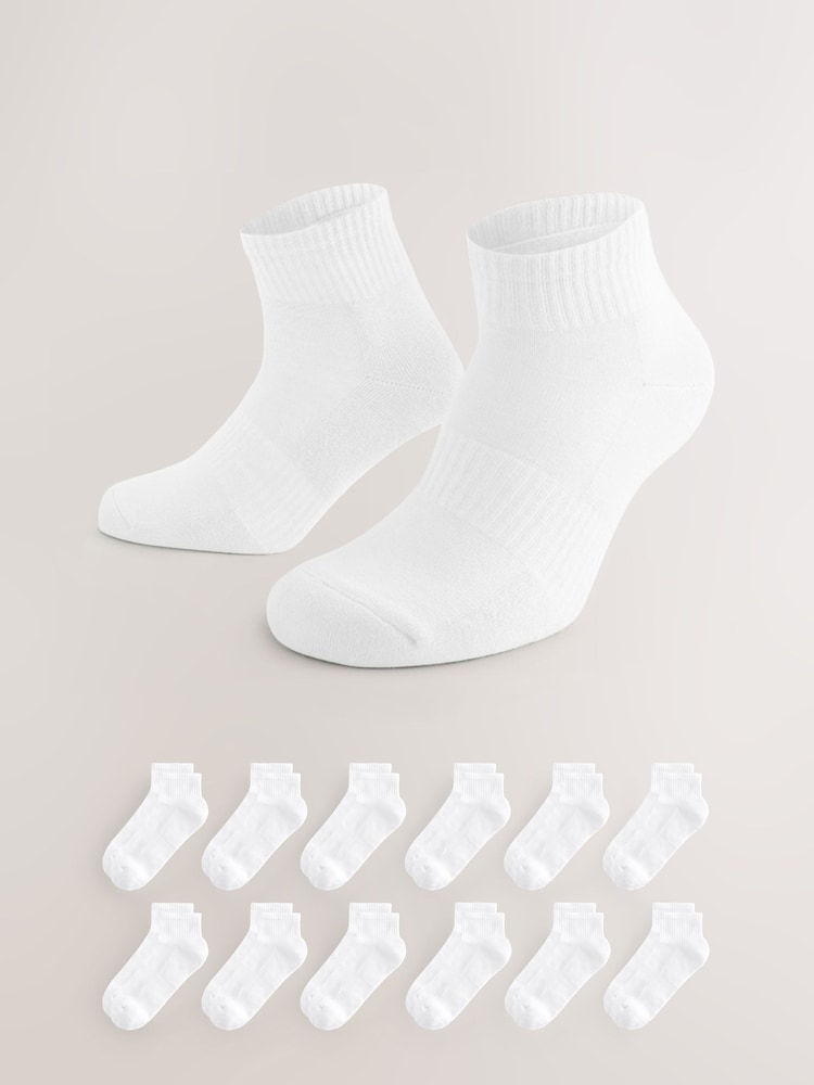 White Cushioned Sports Trainer Socks 10 Pack - Image 1 of 1