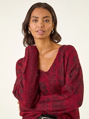 Roman Abstract Jacquard V-Neck Jumper - Imagen 4 de 5