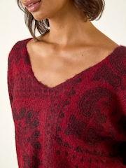 Roman Abstract Jacquard V-Neck Jumper - Imagen 5 de 5