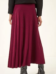 Roman Pink Ditsy Floral Print Stretch Midi Skirt - Image 3 of 5