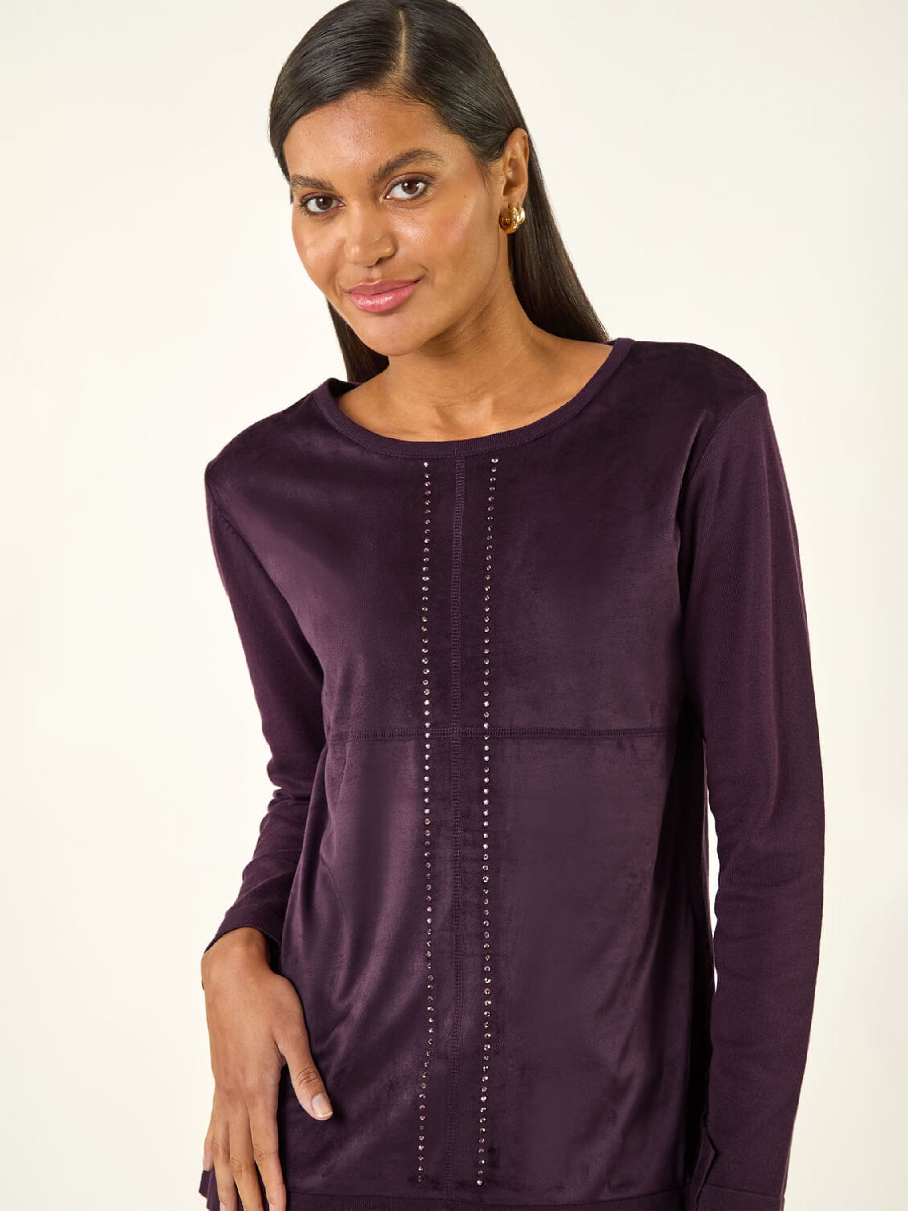 Buy Roman Purple Hotfix Detail Knit Top from Next Canada