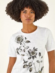 Roman White Floral Print Cotton Blouse - Image 4 of 5