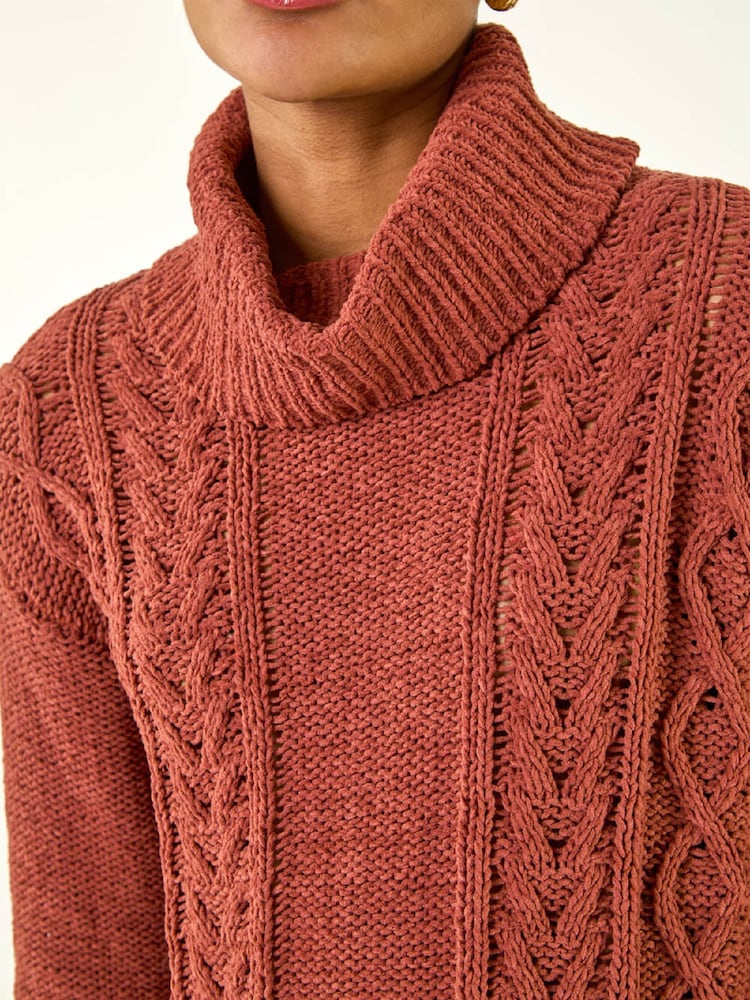 Roman Orange Chenille Roll Neck Knit Jumper - Image 5 of 5 Roman Orange Chenille Roll Neck Knit Jumper - Image 5 of 5