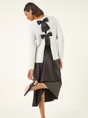 Roman White Bow Back Metallic Knit Jumper - Image 1 of 5