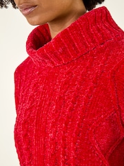 Roman Red Chenille Roll Neck Knit Jumper - Image 5 of 5