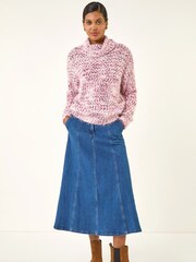 Roman Pink Speckled Soft Fluffy Knit Jumper - Image 2 of 5