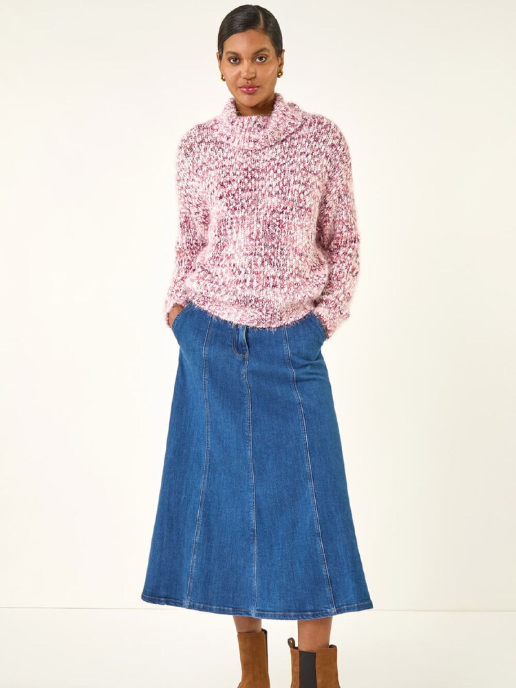 Roman Pink Speckled Soft Fluffy Knit Jumper - Image 2 of 5 Roman Pink Speckled Soft Fluffy Knit Jumper - Image 2 of 5