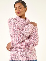 Roman Pink Speckled Soft Fluffy Knit Jumper - Image 4 of 5