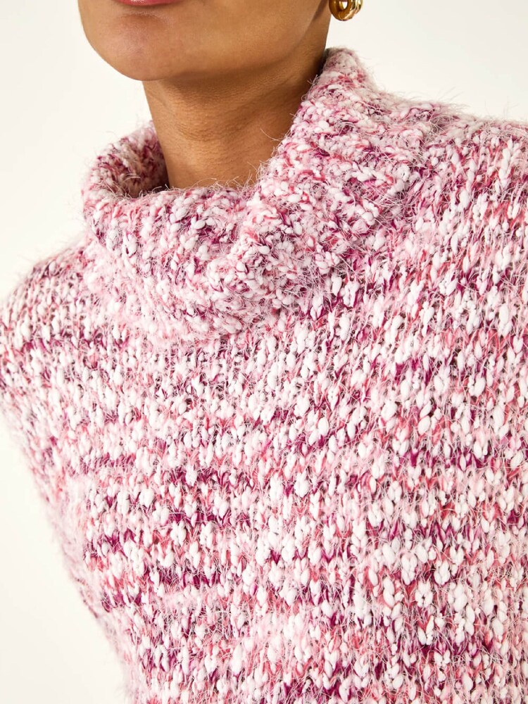 Roman Pink Speckled Soft Fluffy Knit Jumper - Image 5 of 5 Roman Pink Speckled Soft Fluffy Knit Jumper - Image 5 of 5