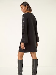 Roman Black Buttoned Knit Dress - Image 3 of 5