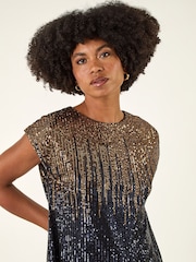 Roman Metallic Ombre Sequin Tunic Top - Image 4 of 5