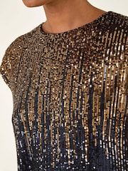 Roman Metallic Ombre Sequin Tunic Top - Image 5 of 5