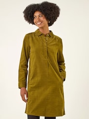 Verde oscuro - Vestido camisero tipo túnica de pana de Roman - Imagen 1 de 5