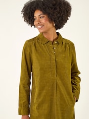 Verde oscuro - Vestido camisero tipo túnica de pana de Roman - Imagen 4 de 5