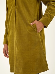 Verde oscuro - Vestido camisero tipo túnica de pana de Roman - Imagen 5 de 5