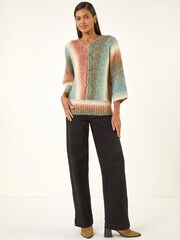 Roman Blue Ombre Embellished Knit Jumper - Image 3 of 5