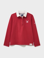Crew Clothing Red Plain Long Sleeve Rugby Shirt - Image 6 of 6