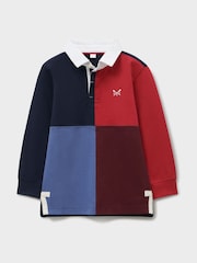 Crew Clothing Company Red Long-Sleeve Harlequin Rugby Shirt - Image 1 of 3