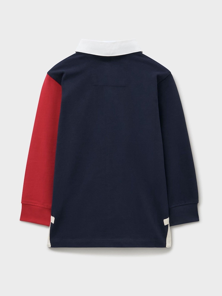 Crew Clothing Company Red Long-Sleeve Harlequin Rugby Shirt - Image 2 of 3