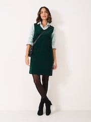 Crew Clothing Green Avery Cord Pinafore Dress - Image 1 of 5